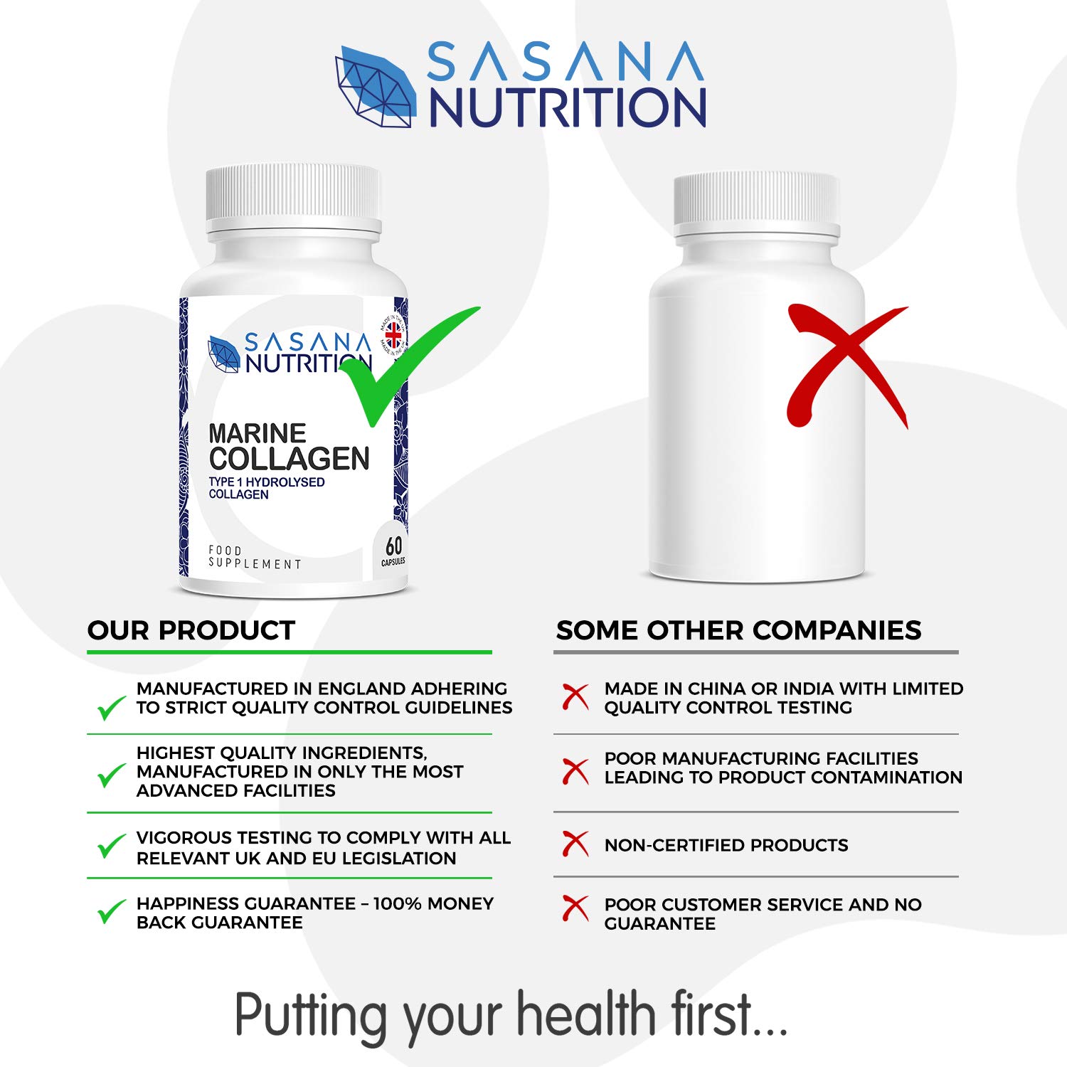 Sasana Nutrition Marine Collagen Tablets 60 Hydrolysed Marine