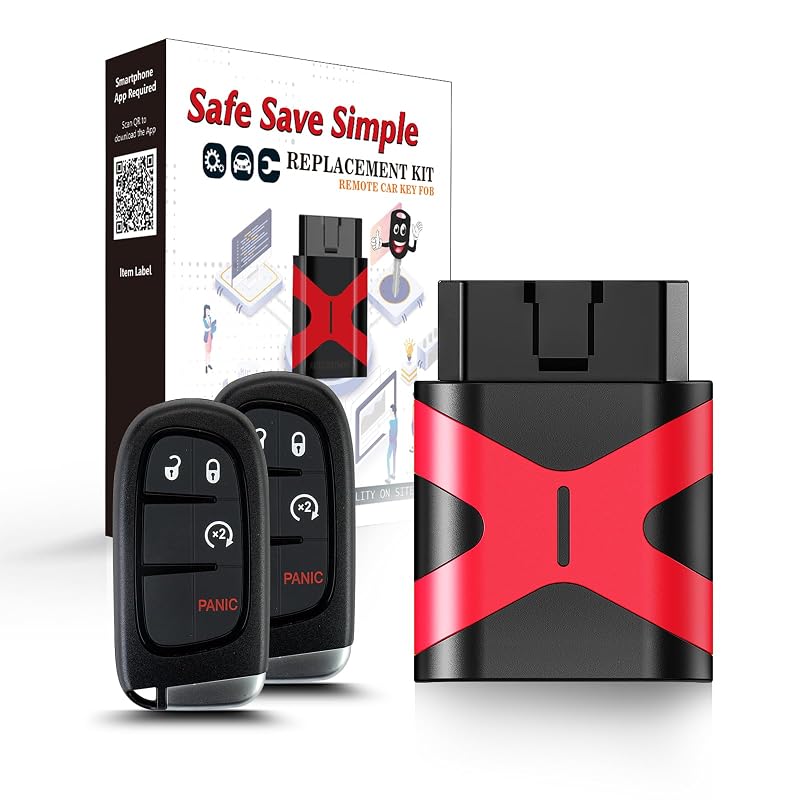 Kit com 2 Chaves Remotas Inteligentes e Programador para Dodge Ram 1500, 2500 e 3500 2013–2018 GQ4-54T