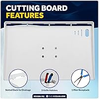 Vista 5 de Five Oceans FO3936-M2 Tabla de cortar para barco, mesa de cebo de línea premium, paquete de 2, soporte para caña, con ranura para cuchillo