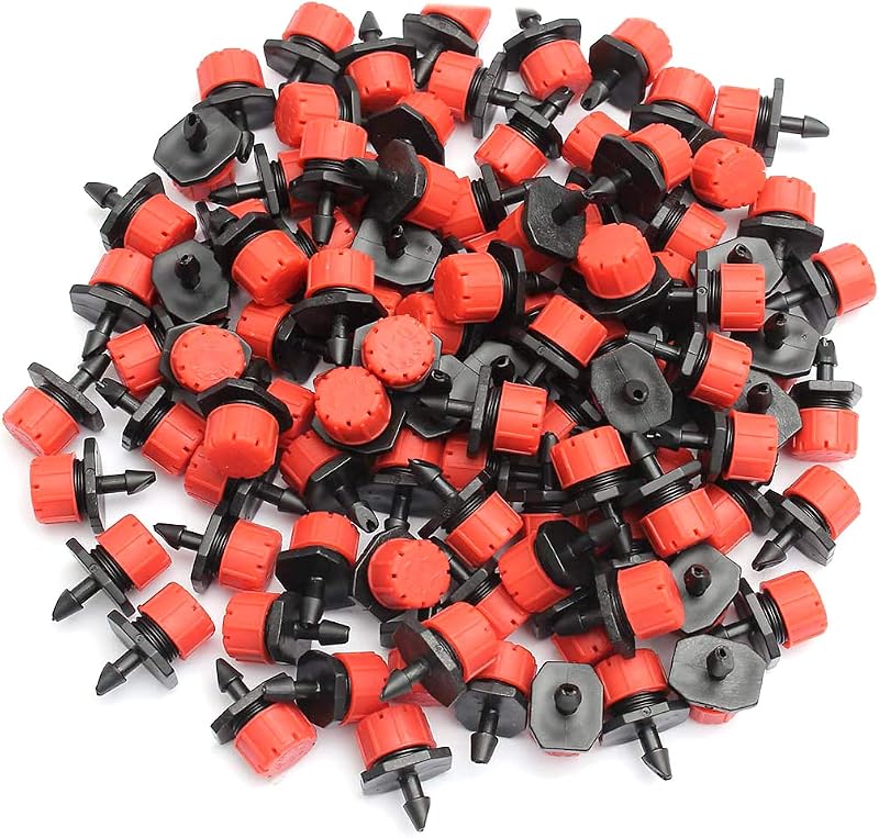 50 PCS Adjustable Irrigation drip emitter, Miniature drip Sprinkler 1/4 inch for Watering Systems in Gardens, lawns, Flower beds, etc