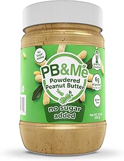PB&Me Sugar Free Peanut Butter Powder - Powdered Peanut Butter No Sugar for Low Calorie Snacks, Peanut Butter Powder Protein for Smoothies, Low Carb Peanut Powder Protein Snack, 453g Jar (1-Pack)