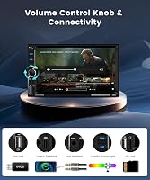 Podofo 2 DIN Autórádió 7" Érintőképernyővel - Vezeték Nélküli CarPlay, Android Auto, Bluetooth 5.0, Kormányvezérlés, Tolatókamera 4