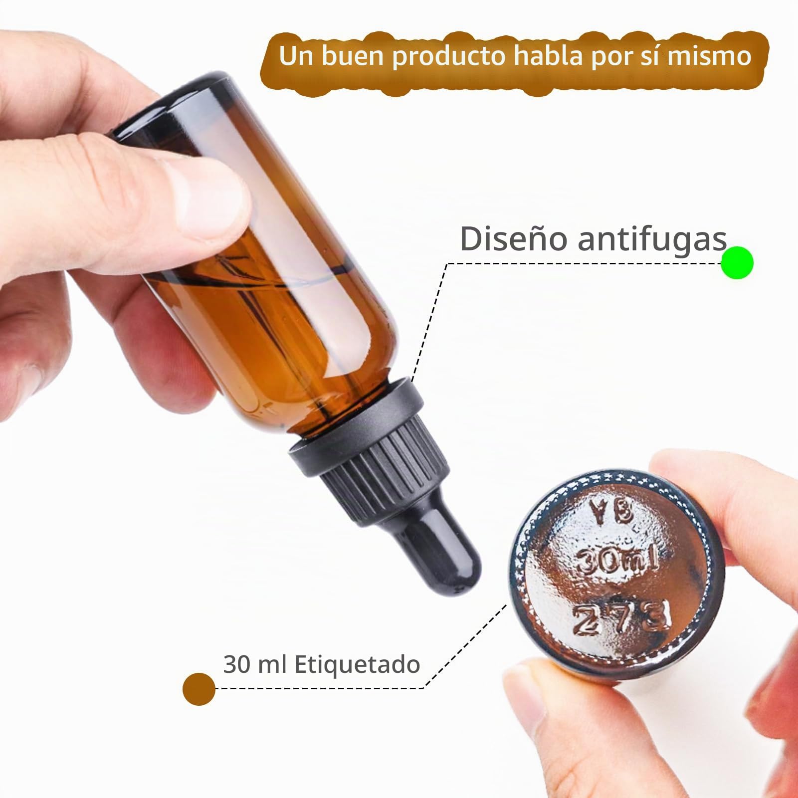 Botellas Ambar Vidrio 30 ml Cuentagotas, Frascos Cristal 24 unidades Gotero 30ml