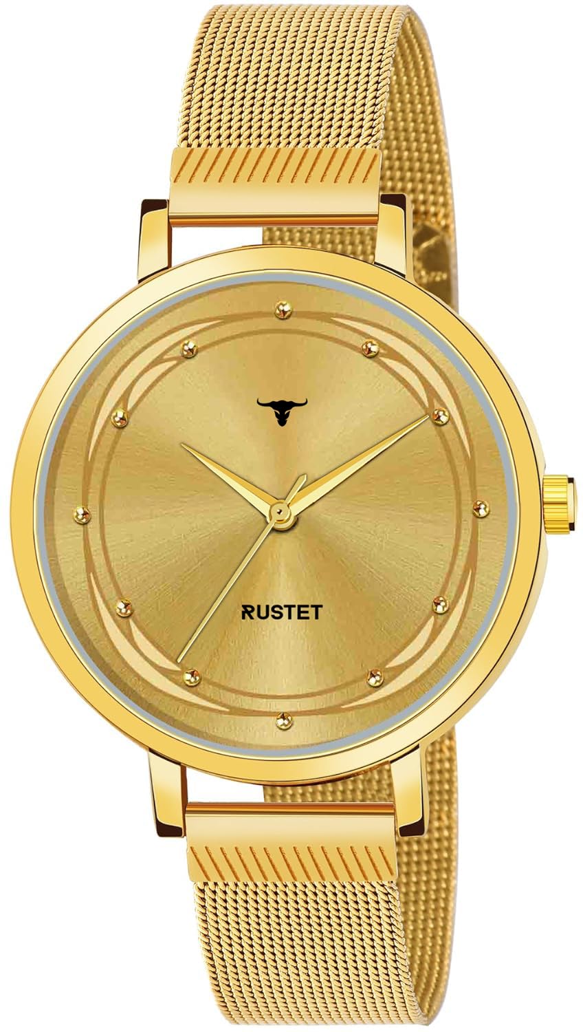 RUSTET LD-L02-GLD-CH Gold Colored Strap Gold Women s Watch (Gold) (B0CSYYWSK6) Amazon Price History, Amazon Price Tracker