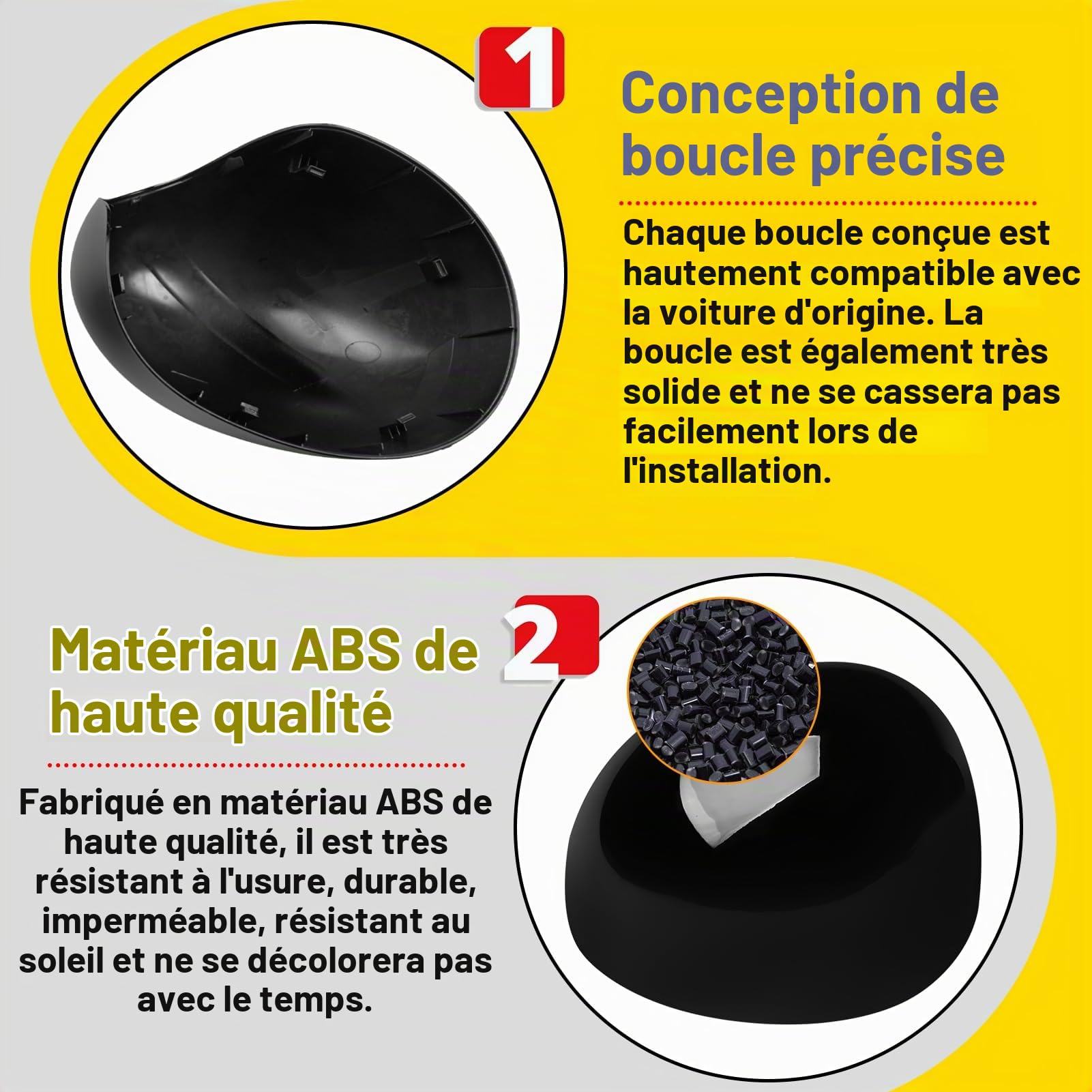 TTCR-II 2PCS Coque de Rétroviseur Compatibles avec Mini F54 F55 F56 F57 F60 | F54 F55 Boîtier de Rétroviseur F56 F57 Mirror Couvercle F60 Mirror Cover 2016-2019 51167401230/51167401229-Noir