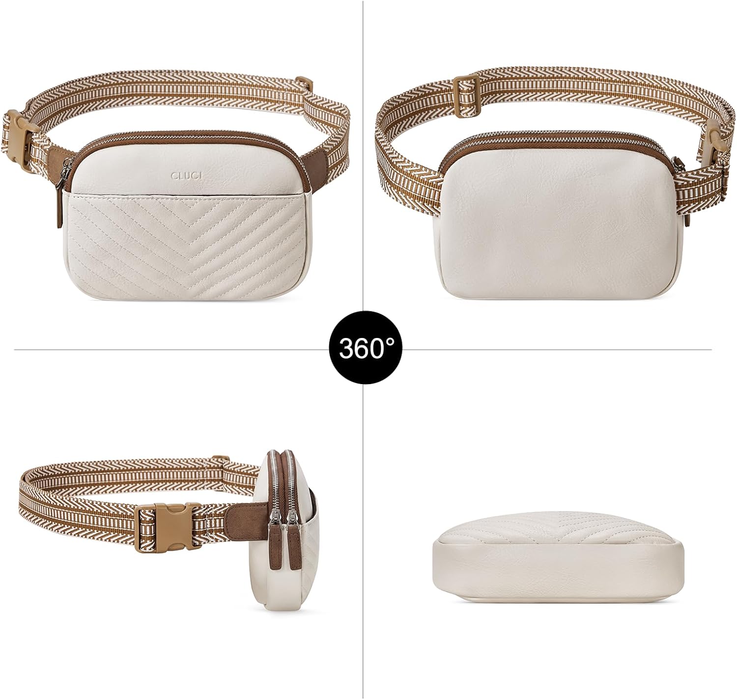 CLUCI Belt Bag for Women, Mini Everywhere Crossbody Waist Bag Adjustable Strap, Vegan Leather Women's Fanny Pack - Image 6