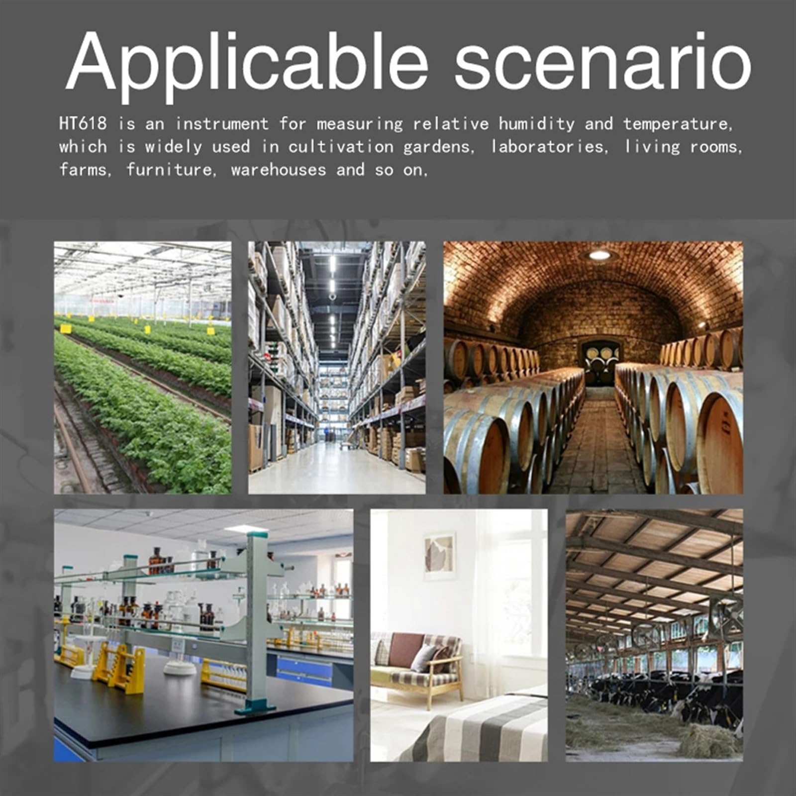 Laboratorio Termohigrómetro Granja Invernadero Bodega Medidor Digital Temperatura Humedad Medidor Medidor Ambiente Humedad