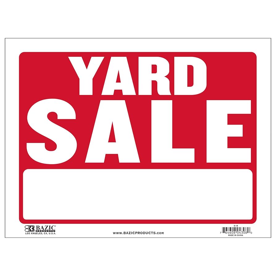 amazon-com-bazic-yard-sale-sign-9-x12-plastic-sign-for-garage-sale-for-sale-retail-store-policy-business-waterproof-indoor-advertising-signage-1-pack-office-products for Yard Sale Signs Printable Free Amazon.com: BAZIC Yard Sale Sign 9