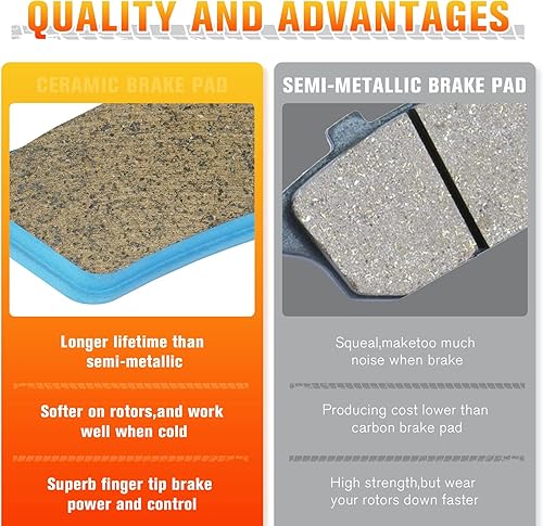 Miniatura 4 de Kit de pastillas de freno de cerámica delanteras y traseras compatible con Can-Am Outlander EFI XT XT-P XMR DPS Max XTXT-PXMRDPS 450570650800R8501000