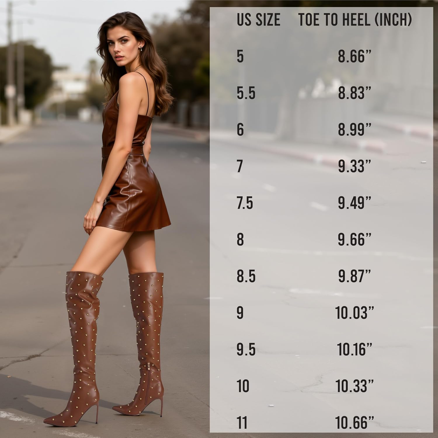 AMINUGAL Thigh High Boots for Women Wide Calf Pointed Toe Over The Knee Boots for Women Zipper Vintage Fashion Thigh Stiletto High Heel Boots Sexy Trendy Concert Club Y2K Going Out Shoes