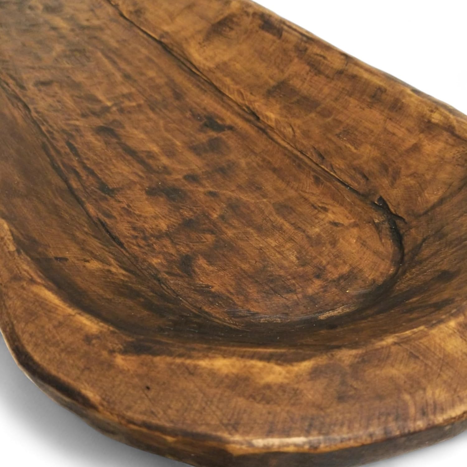 Ranch Junkie Mercantile Extra Large Wood Dough Bowl- Extra Long Wood Decorative Bowl 36"-40" - The Big Bend