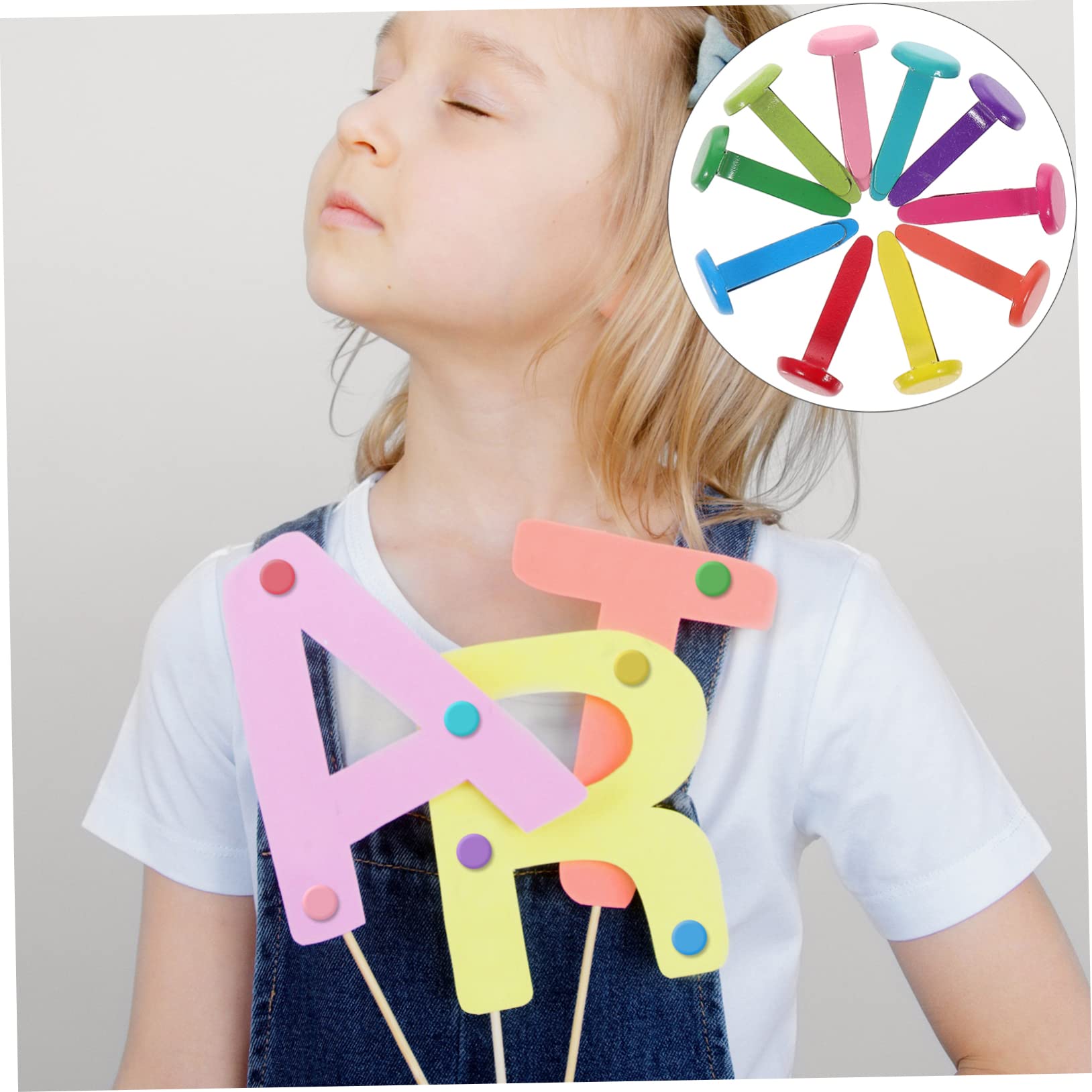 ERINGOGO Brads for Crafts 600pcs Paper Fasteners Mini Brad Fasteners for DIY and Scrapbooking