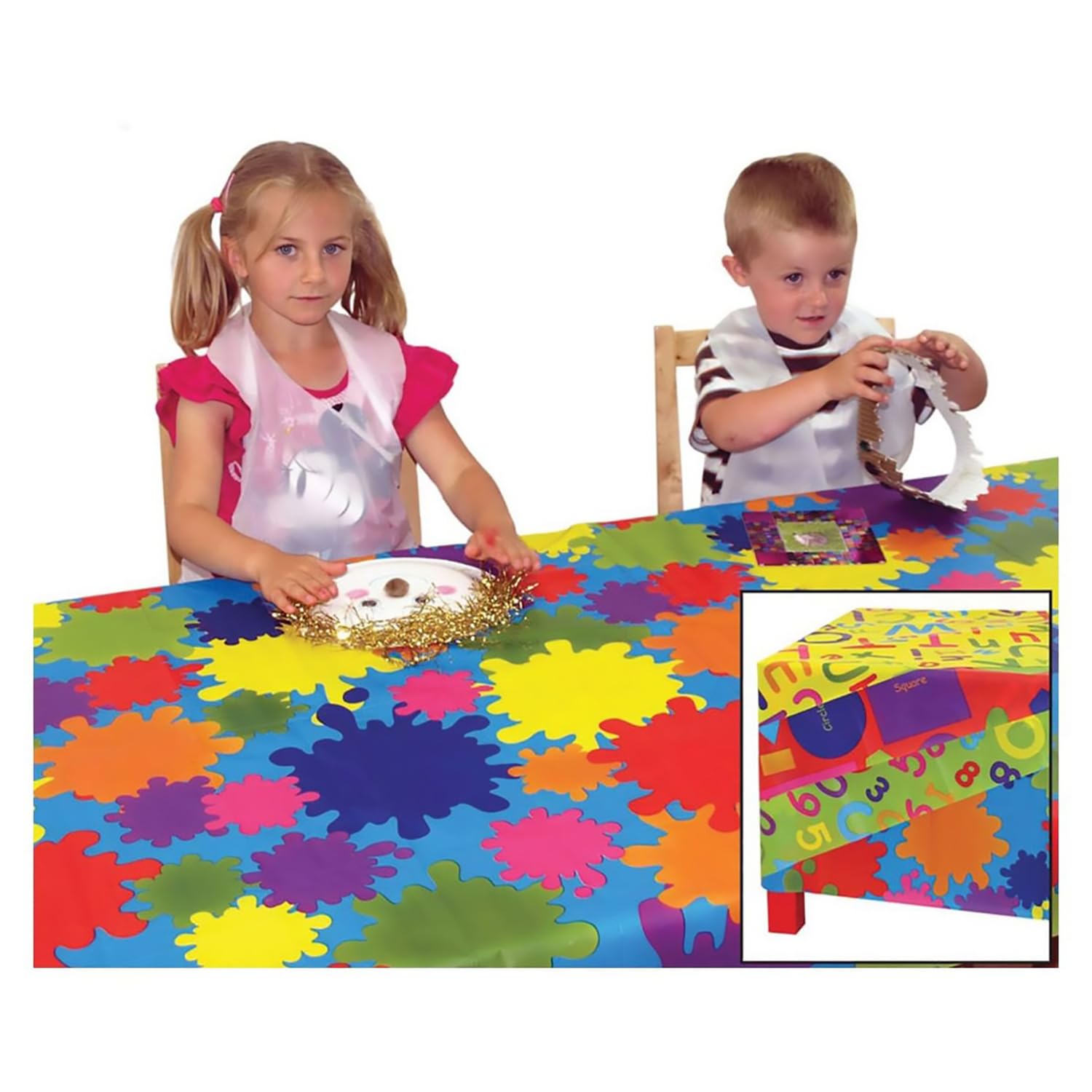 scola Art & Crafts Splash Mat, 1m x 1.5m, 4 Pack, Assorted Styles & Colors, Table and Floor Crafting & Painting Protector, Reusable, Easy Clean, Multipurpose, Ideal for Kids and Crafters