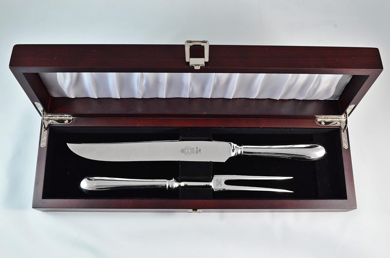 Old English Stainless Steel 2 Piece Carving Set Cased Made In Sheffield England
