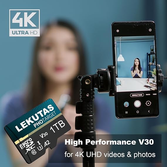 999GB Micro SD Card, microSDXC UHS-I Flash Memory Card TF Card | High Speed 100MB/s, C10, U3, A2, V30, Class 10 for Full HD, 4K UHD Video Recording