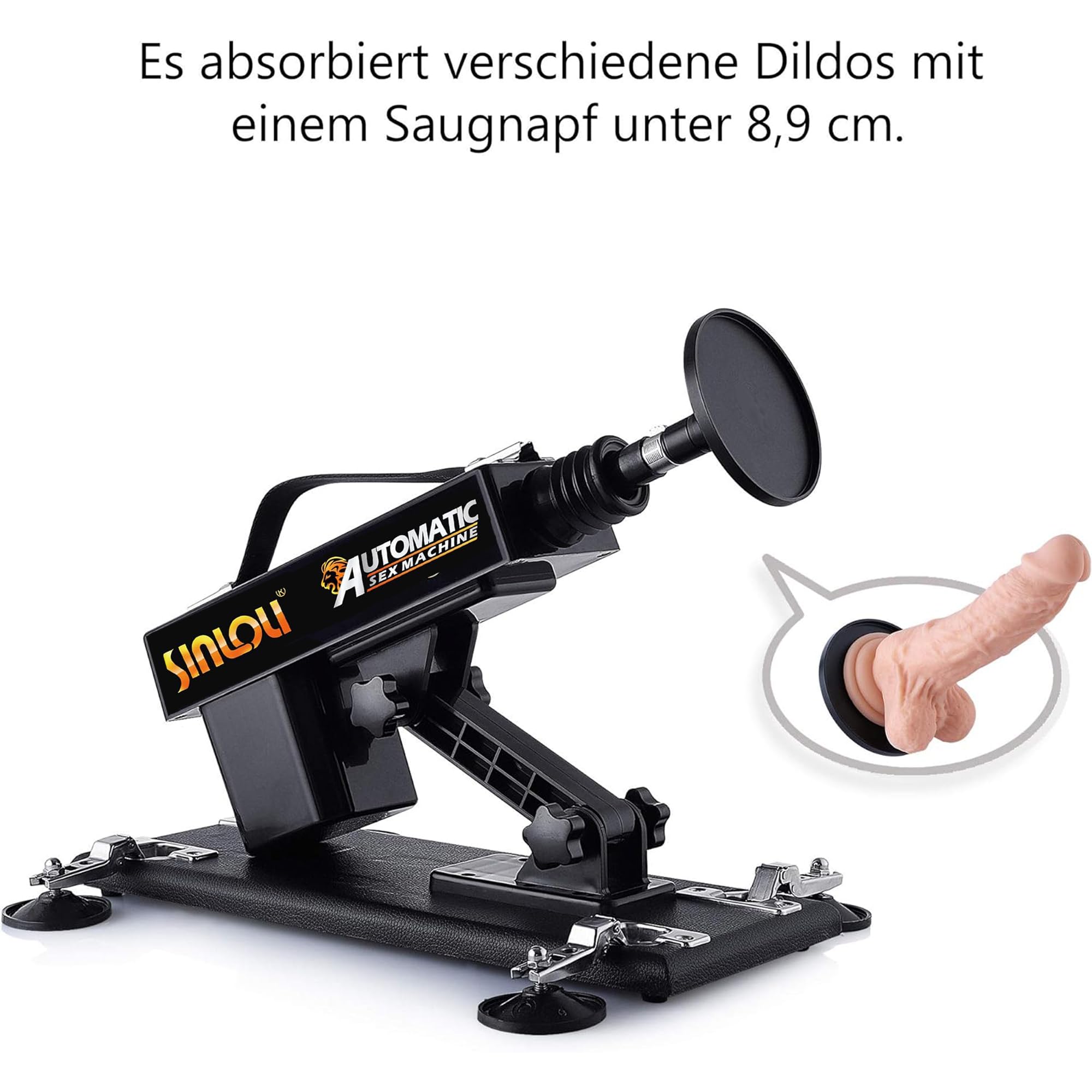 Hismith - Adaptador de ventosa de 8,9 cm para máquina sexual premium con conector 3XLR, accesorio para máquina de amor con ventosa, plug anal