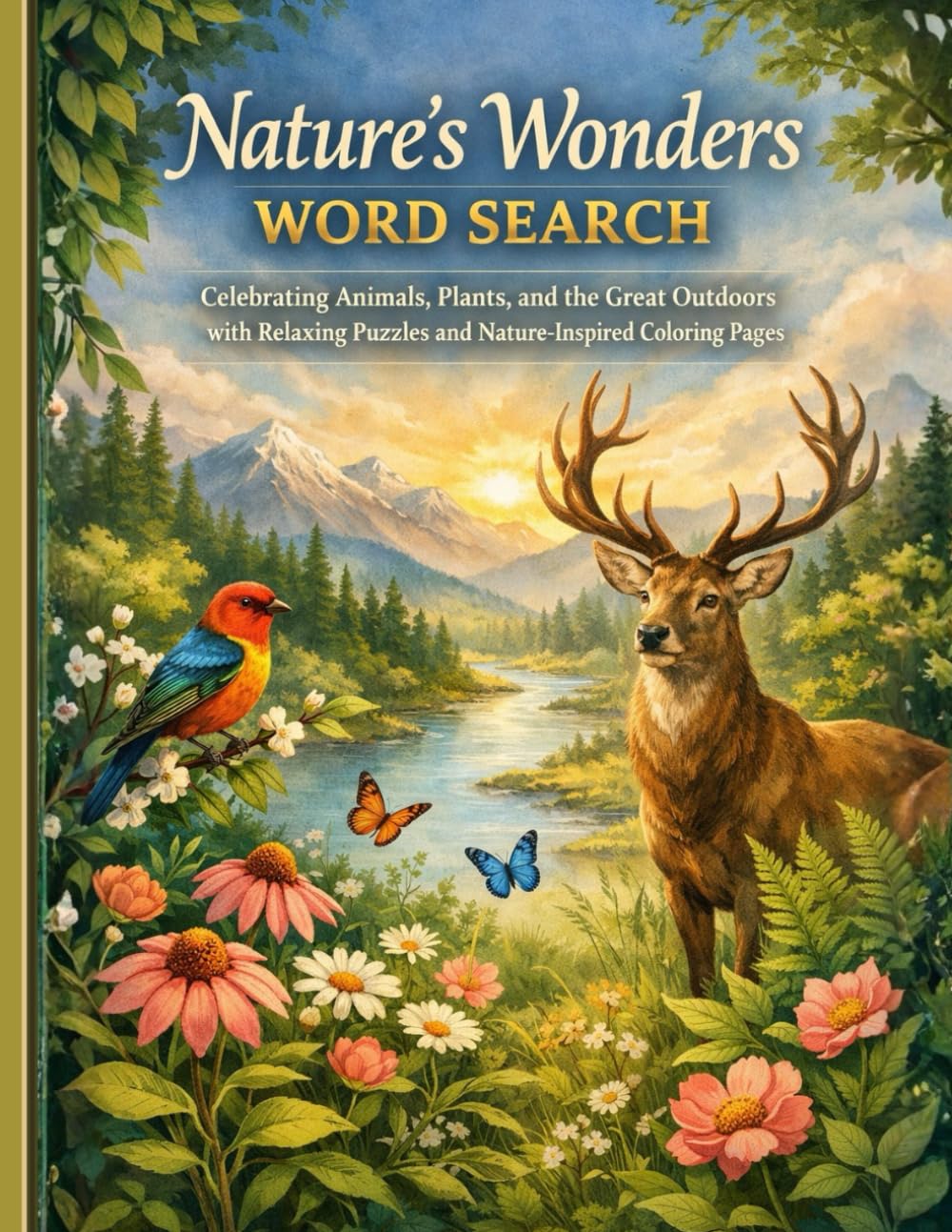 Nature’s Wonders Word Search: Celebrating Animals, Plants, and the Great Outdoors with Relaxing Puzzles and Nature-Inspired Coloring Pages