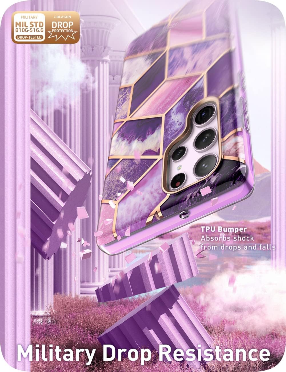 i-Blason Cosmo Series Case for Samsung Galaxy S23 Ultra 5g (2023 Release), Slim Full-Body Stylish Protective Bumper Case with Built-in Screen Protector (Ameth) - Image 4