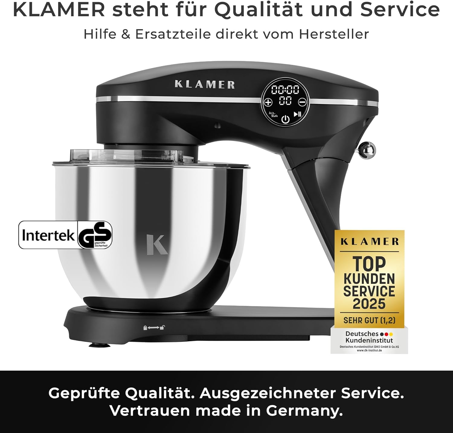 1800w Klamer Kuchenmaschine Timer Schwarz Test Bewertung - Vue 2