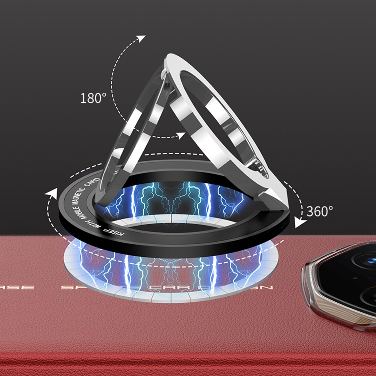 Etui na Huawei Mate XT, magnetyczny skórzany pokrowiec odpinany uchwyt pierścieniowy podpórka osłona ochronna funkcja widoku okna luksusowe etui biznesowe, czerwone, Mate XT
