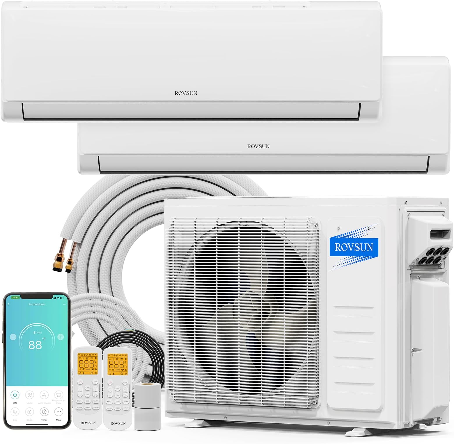 Amazon.com: COSTWAY 18k BTU Dual 2 Zone Mini Split Air Conditioner, 20 ...