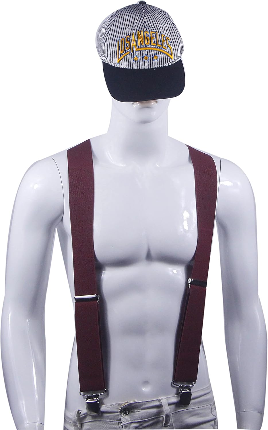 Men's Suspenders X Back 2 Inches Wide with Extra Heavy Clips Adjustable Braces for Men Suspender - Image 3
