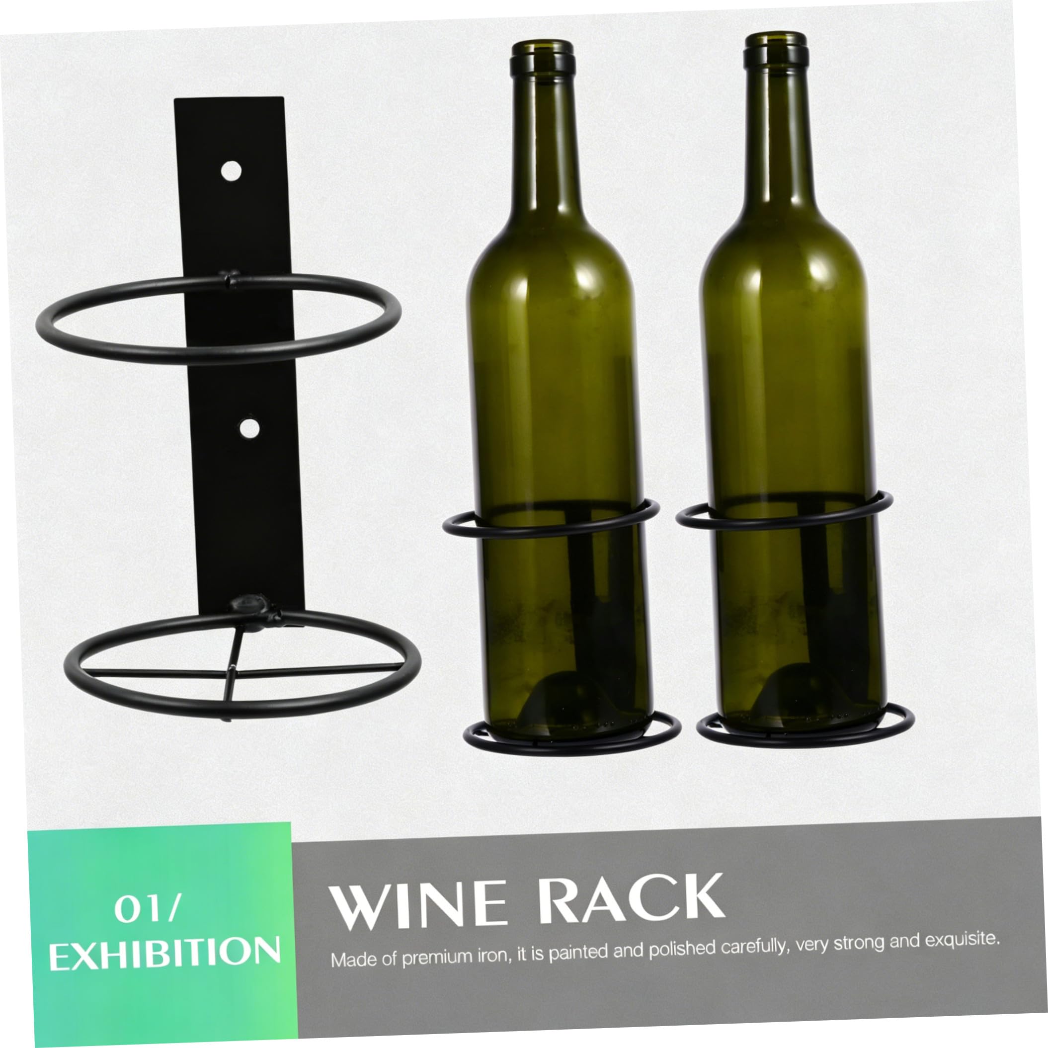 LABRIMP Botellero Vino 6 Botellas de Hierro Diseño Colgante de Pared para Exhibir y Almacenar Botellas de Vino y Cerveza, Conjunto de 6 Piezas Adecuado para Cocina