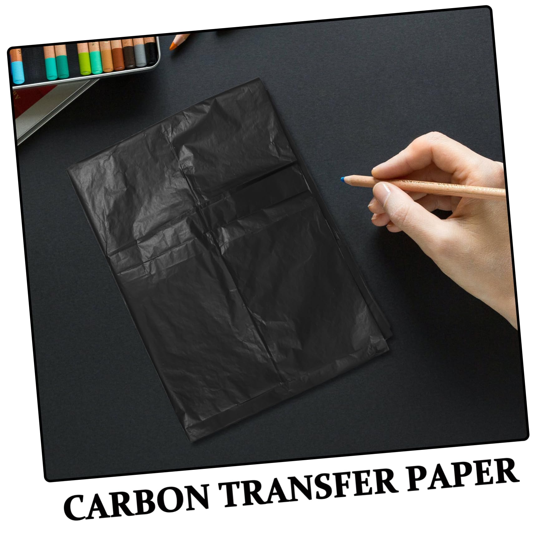 Lurrose Papier de Transfert Noir 51,6 Cm pour Dessin et Calque, Papier Carbone et Facile à Utiliser pour Traçage et Projets Artistiques
