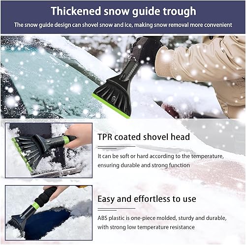 Miniatura 4 de 2 PCS Ice Scraper for Car Windshield, Scratch-Free Auto Window Snow Scraper with Foam Handle to Remove Snow, Frost and Ice, Portable Snow Removal