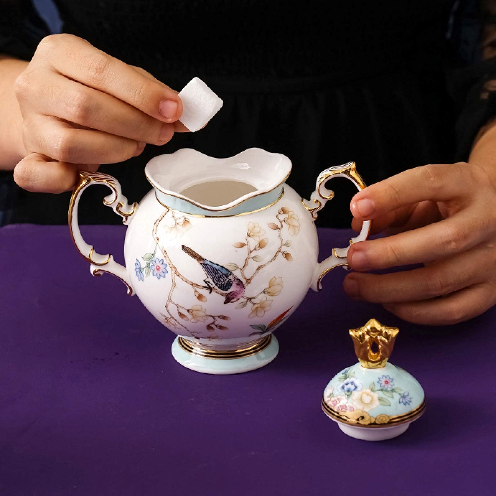 Zestawy do herbaty dla dorosłych, porcelanowy zestaw do herbaty, wysokiej jakości porcelana kostna, zestawy filiżanek do kawy na popołudniową herbatę i kawę prezent ślubny (10 szt.)