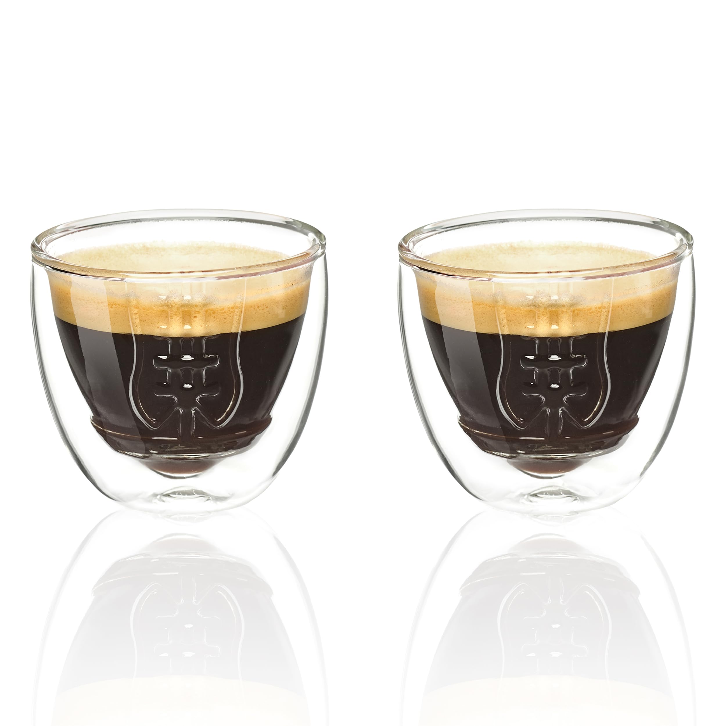 40YARDS American Football szklanki do espresso/filiżanki do espresso (2 x 100 ml) – szklanki borokrzemowe o podwójnych ściankach – szklanki do piłki nożnej jako dekoracja na imprezy piłkarskie