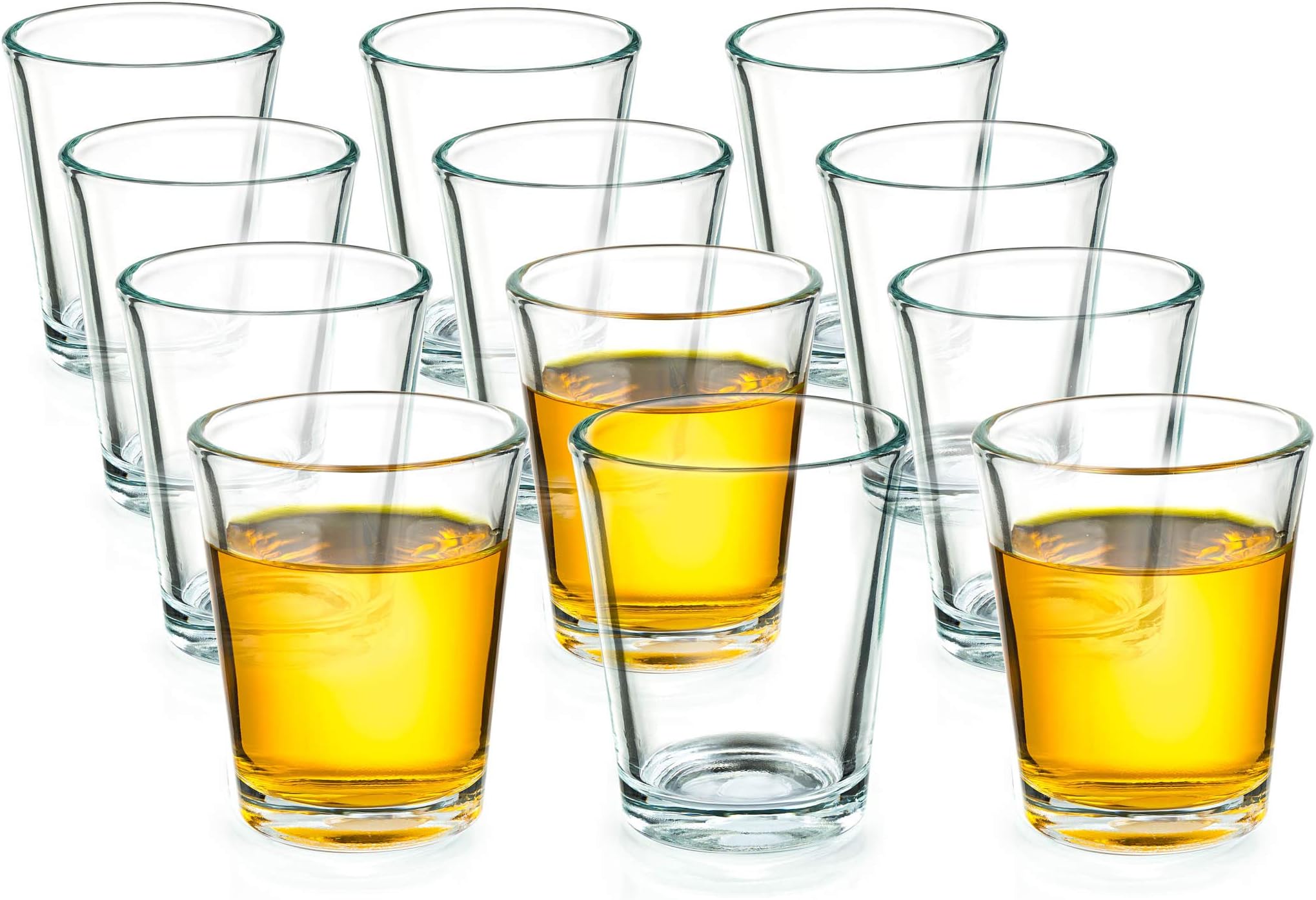 Round 1.7oz/50ml Shot Glass, Clear Glass, Set of 12 (12, 1.7 oz)