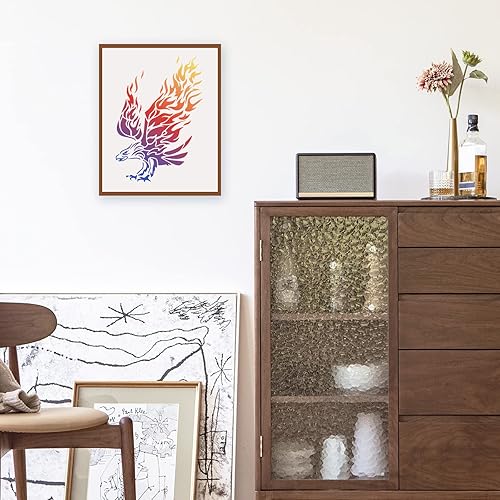 Miniatura 5 de FINGERINSPIRE Plantilla de águila de 11.7 x 8.3 pulgadas, plantilla de plástico con patrón de águila de fuego, plantillas de pared de animales y