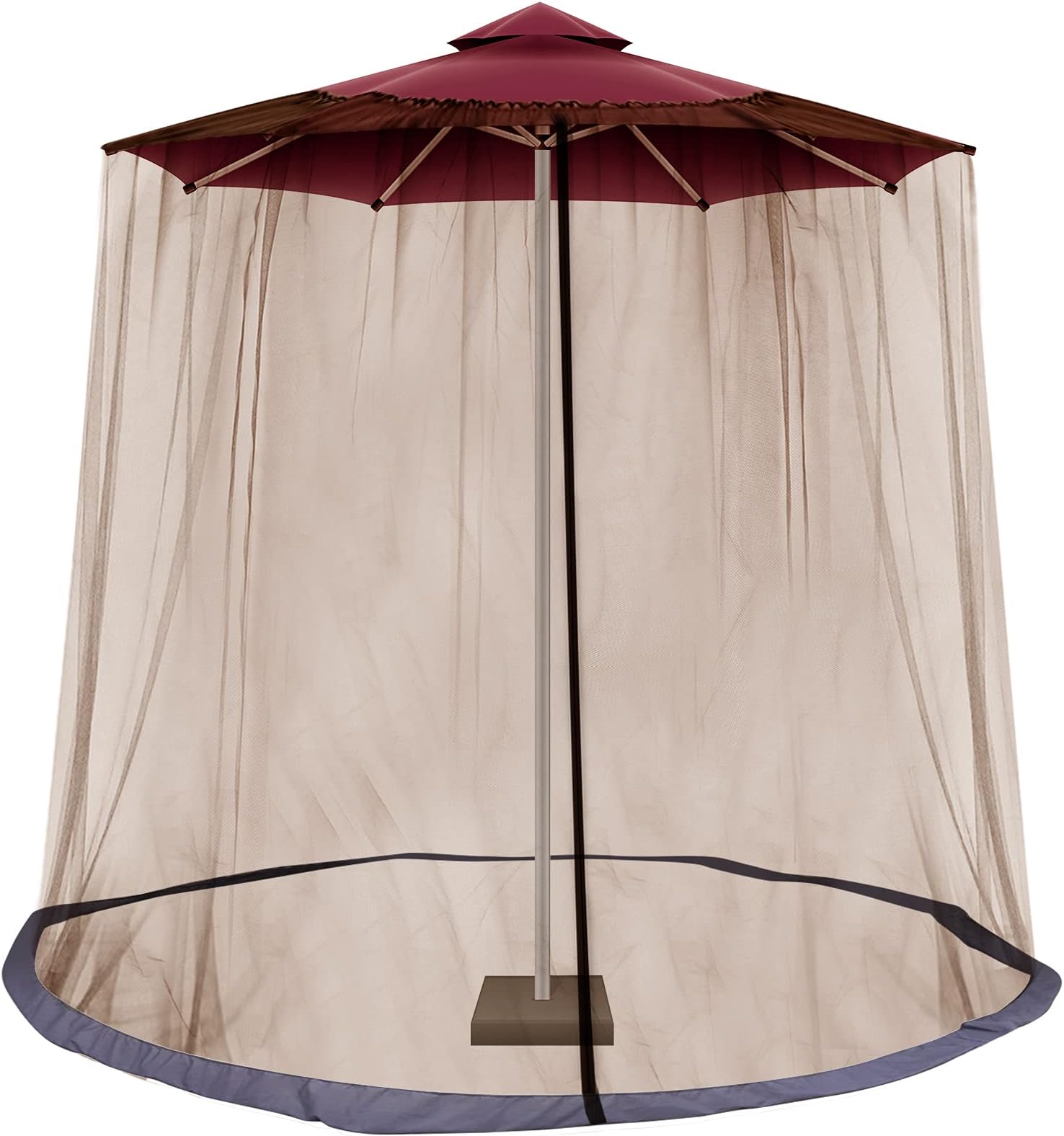 FEPITO 69.8ft Patio Umbrella Netting, Polyester Mesh Net