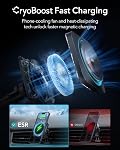 ESR pour 15W MagSafe Chargeur de montage de voiture CryoBoost Refroidissement téléphonique, Air Chargeur de voiture sans fil magnétique pour iPhone 17e Air 17 Pro Max 16 15 14 Plus 13 12 Mini, Galaxy S25/S26 Series