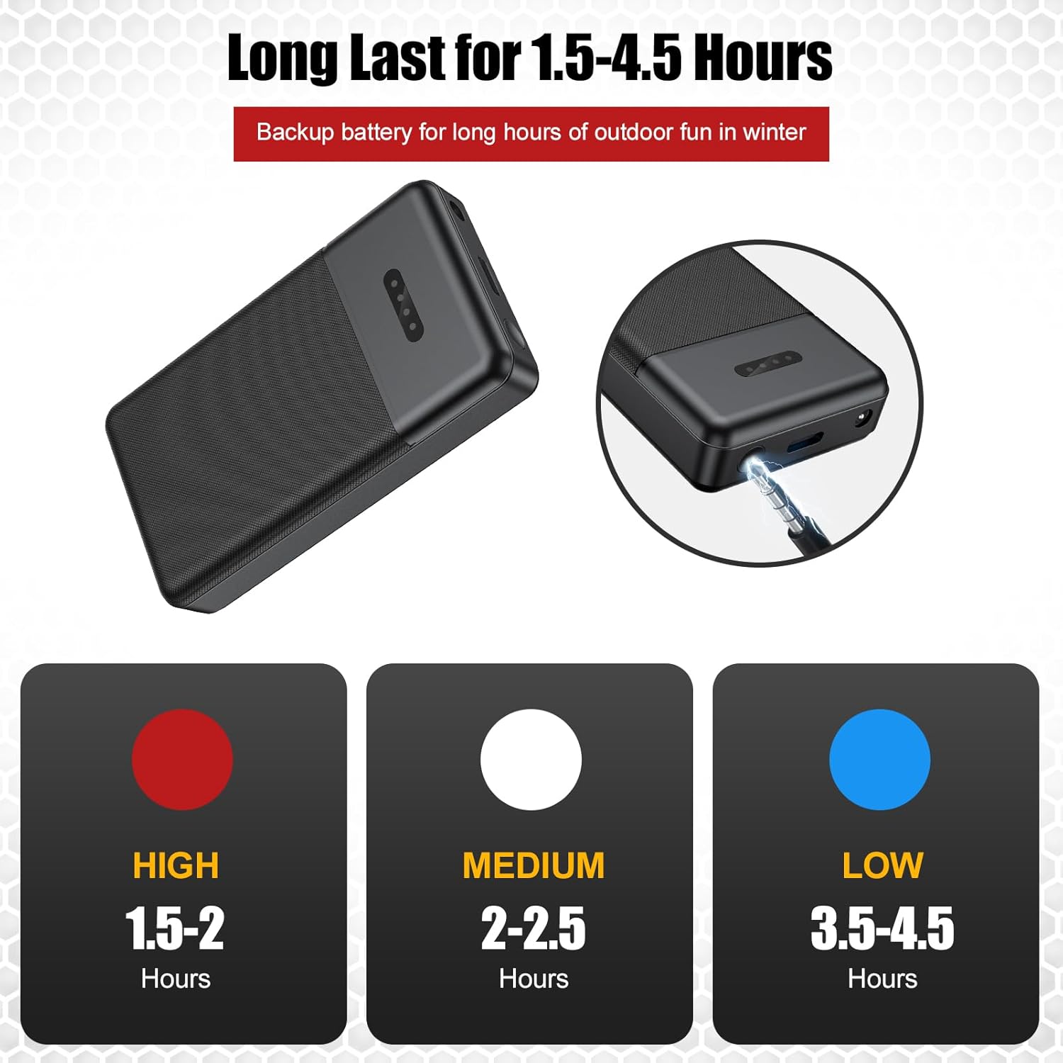 7.4V Battery Pack for Heated Gloves Socks USB Charging Cable Rechargable Lithium Polymer Batteries for Heated Gloves Socks Hats Mittens Heating Pad (2pcs Included) (ST6 2000mAh*2) - Image 3