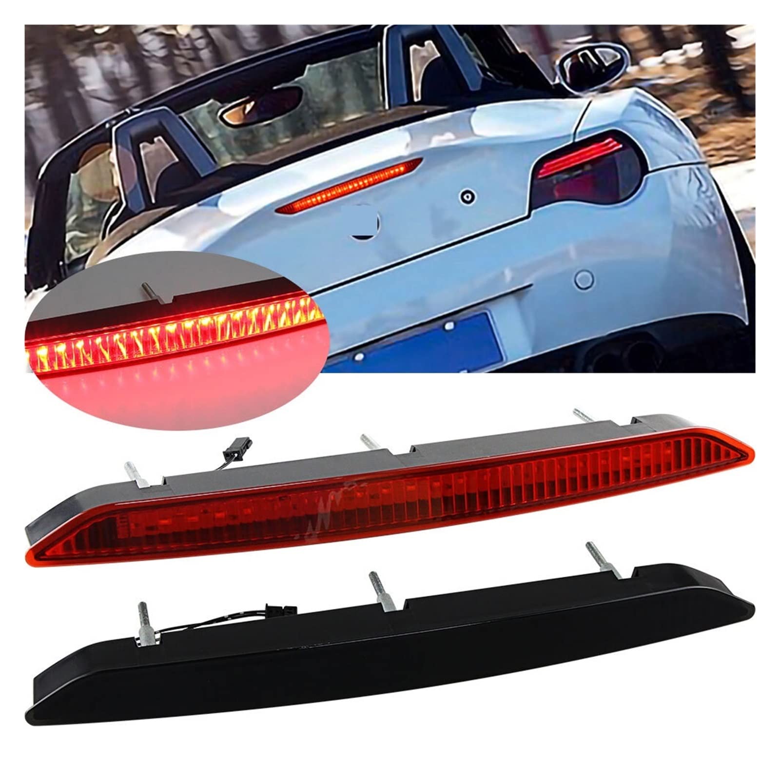 Fit FOR BMW E85 Z4 2002-2009 Car Brake Light LIGHT Third Tail Rear Stop Signal Lamp Assembly OEM 63256930246 63256917378 (Color : 1pcs LED RED Lens)