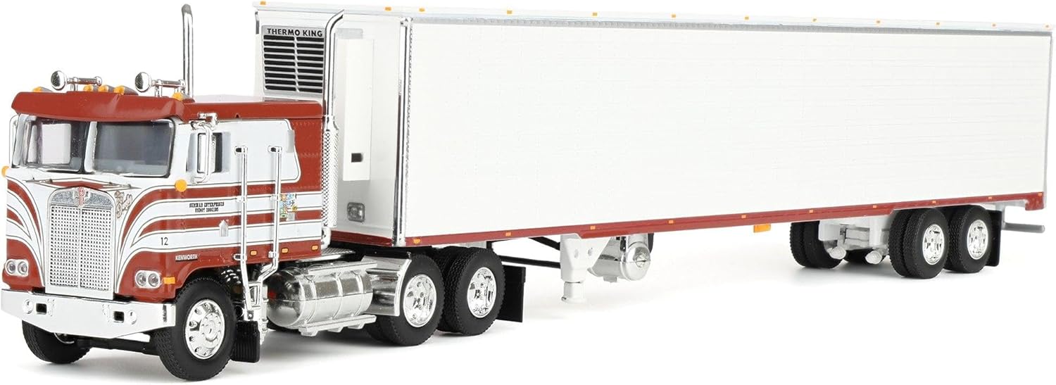 First Gear DCP 1/64 Jim Skrinar's Kenworth K100 COE Semi Truck with 53ft Utility Reefer Trailer, Red's Favorites 69-2253