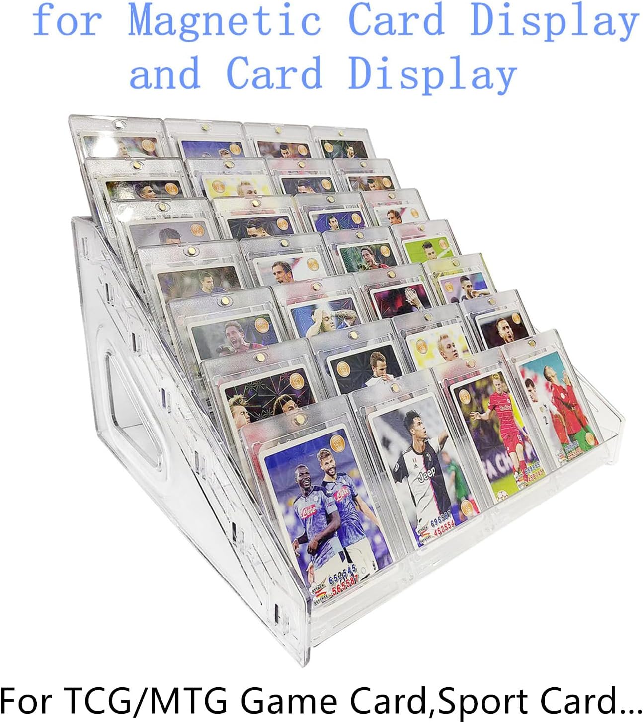 7 Tier 12" Magnetic Card Holder Stadium Displays, Clear Trading Card Display Stand, Acrylic Card Organizer Stand for Display, Display Rack for One Touch, Game Cards, Sports Cards, Grated Cards Slab thumbnail
