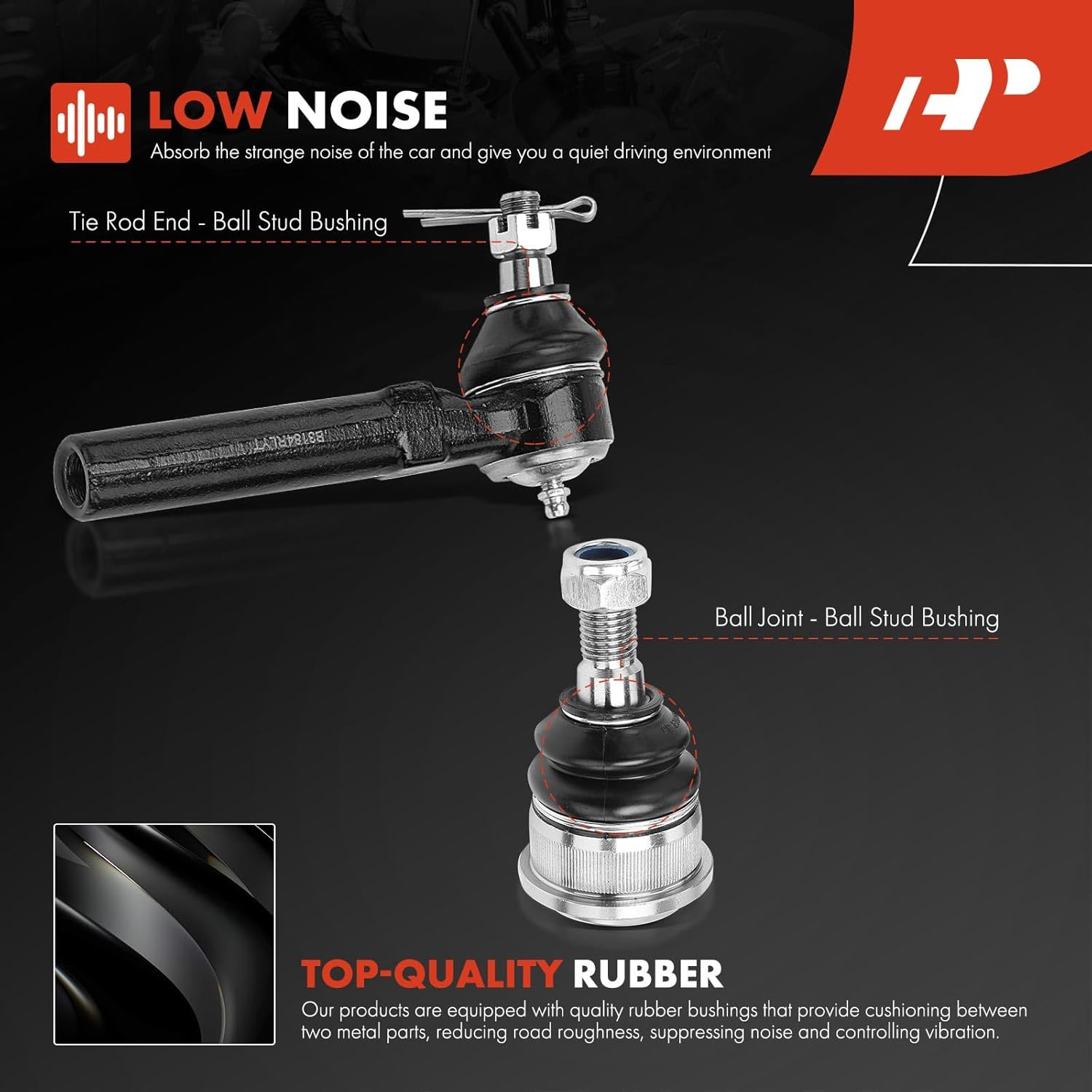 A-Premium Set of 6, Front Lower Ball Joint, Inner Outer Tie Rod End, Compatible with Ford Mustang 1994-2004