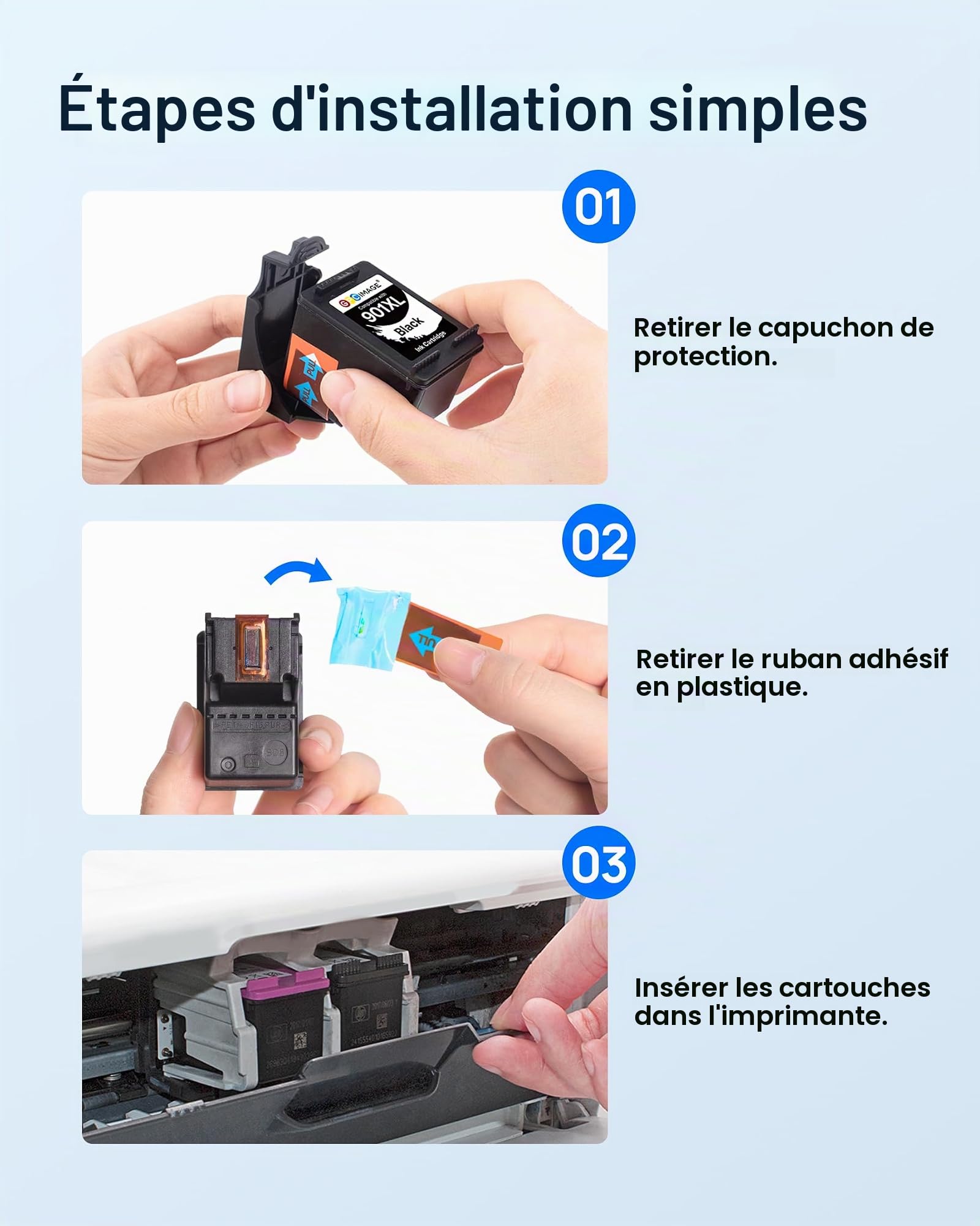 GPC Image 901 XL Cartouche Compatibles pour Cartouche HP 901 901XL