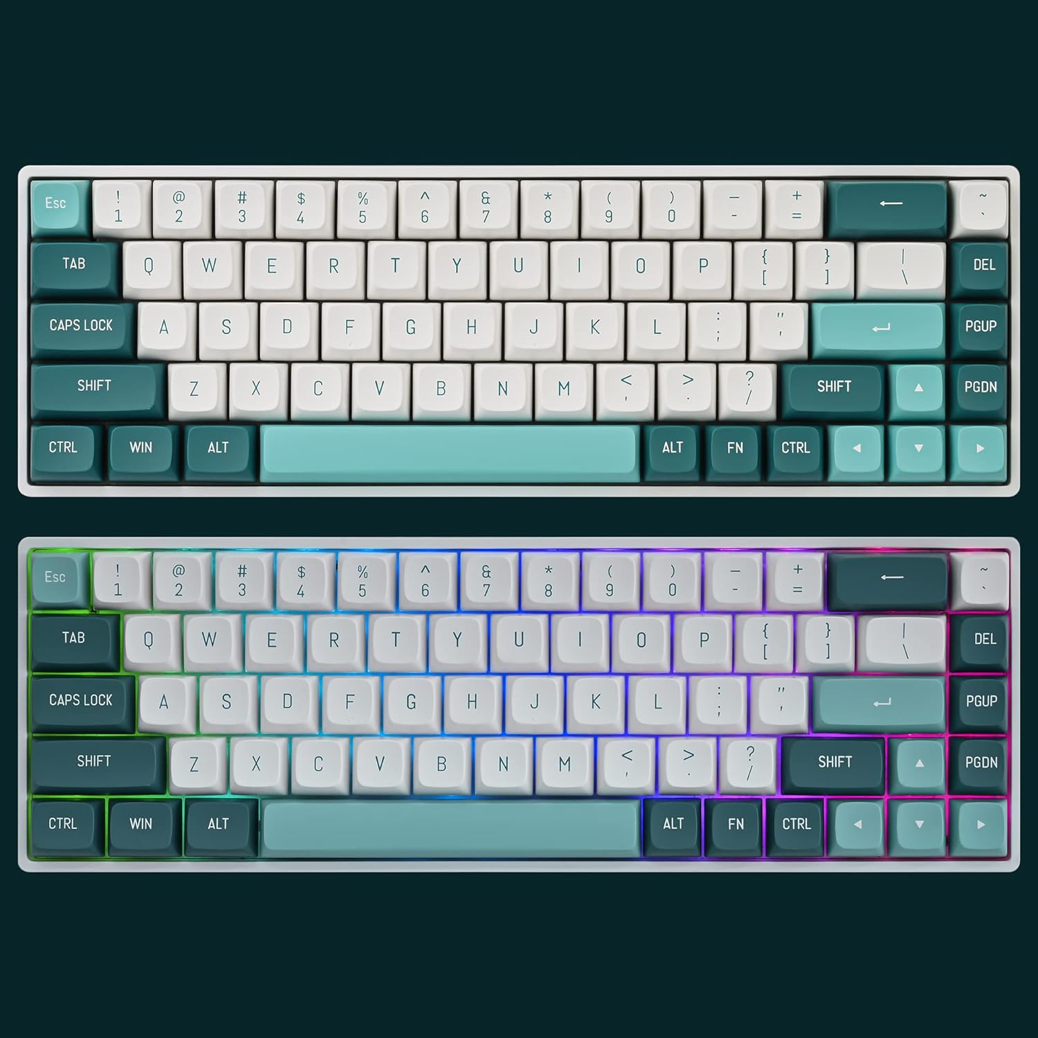 PBT Keycaps, CSA Profile Double Shot Keycap White and Green 163 Keys Key caps Full Set, Custom Keycaps for Cherry MX Switches Mechanical Keyboard (Forest Green)