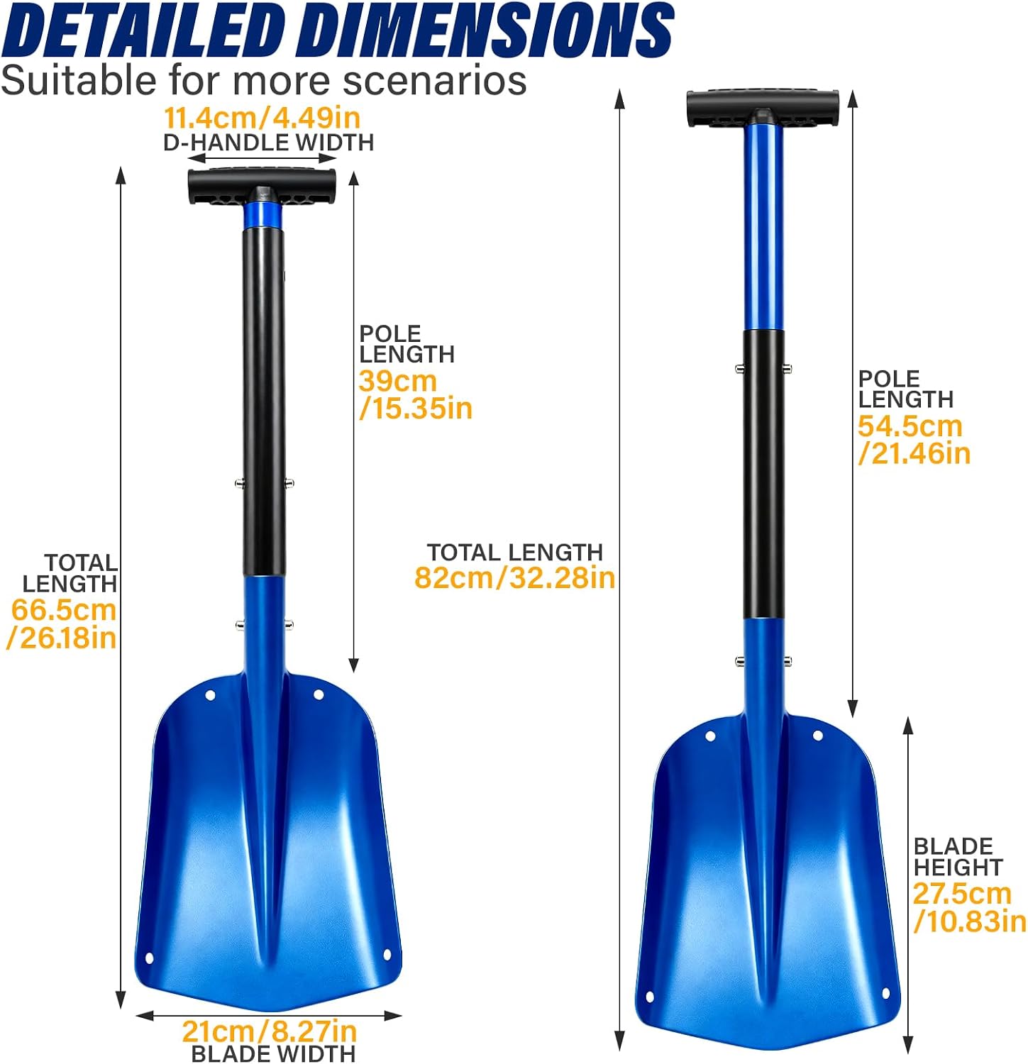 Snow Shovel for Car,Portable Telescopic Shovel for Camping,Driveway