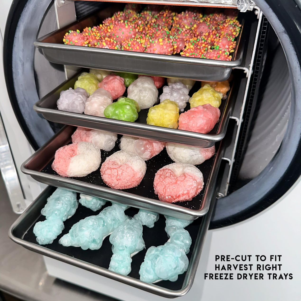 Teflon Tray Liners for Harvest Right Freeze Dryer - 7 Pack, X-Large Tray Size - Non-Stick PTFE Reusable Mats, Easy To Clean, BPA Free, Home Freeze Dryer Machine Accessories