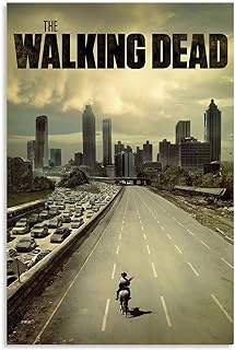 GRASKY Walking Dead Poster - 12x18in Unframed Canvas Wall Art - Classic Horror TV Series - Vintage Decor for Modern Home
