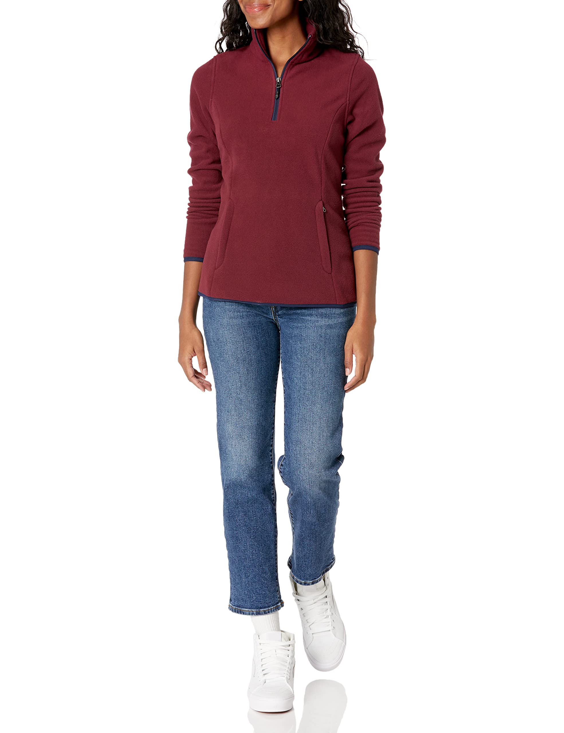 Amazon Essentials Chaqueta de Forro Polar con Cremallera de un Cuarto, Manga Larga y Ajuste Clásico - Colores interrumpidos Mujer — view 4