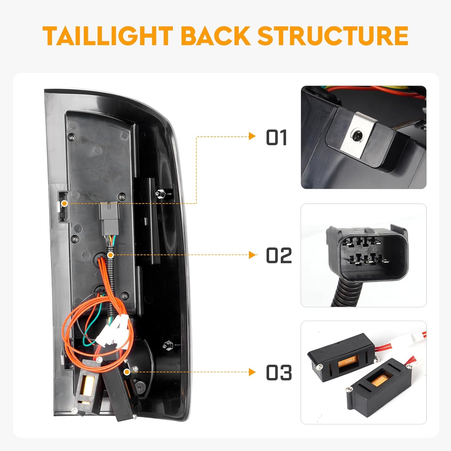 LED Tail Light Fit for Dodge RAM 1500 2002-2006, for Dodge RAM 2500 3500 2003-2006, Rear Taillight Assembly, Smoke Lens