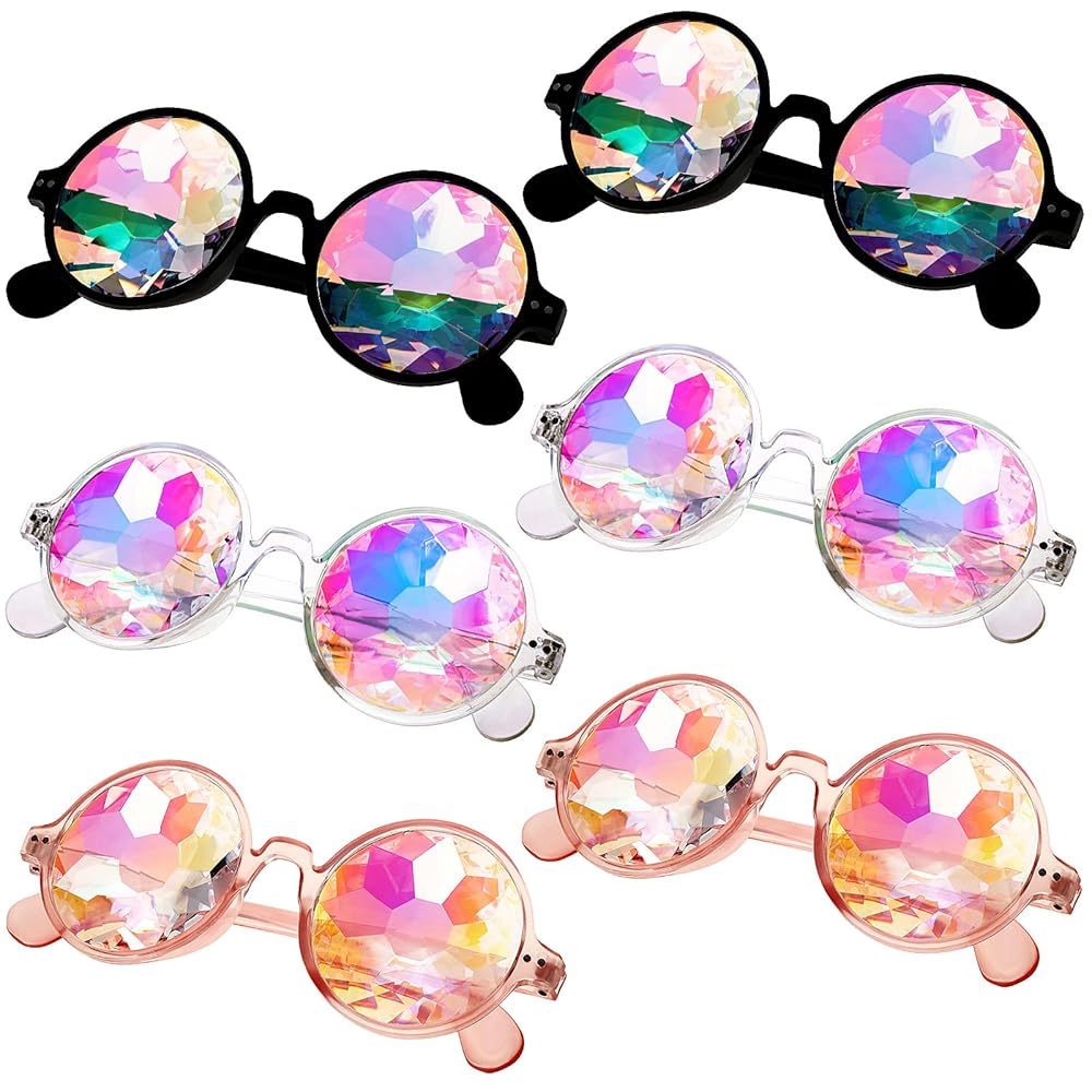 Amazon.com: Konohan 6 Pairs Kaleidoscope Rainbow Sunglass