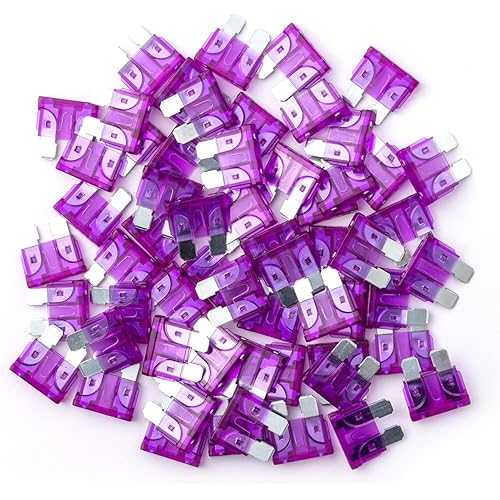 100Pcs 3 Amp Fuses HVAC ATC/ATO Stanbdard Fuse, 3A Car Fuse Blade for Automotive, Truck, Boat, Motorcycle