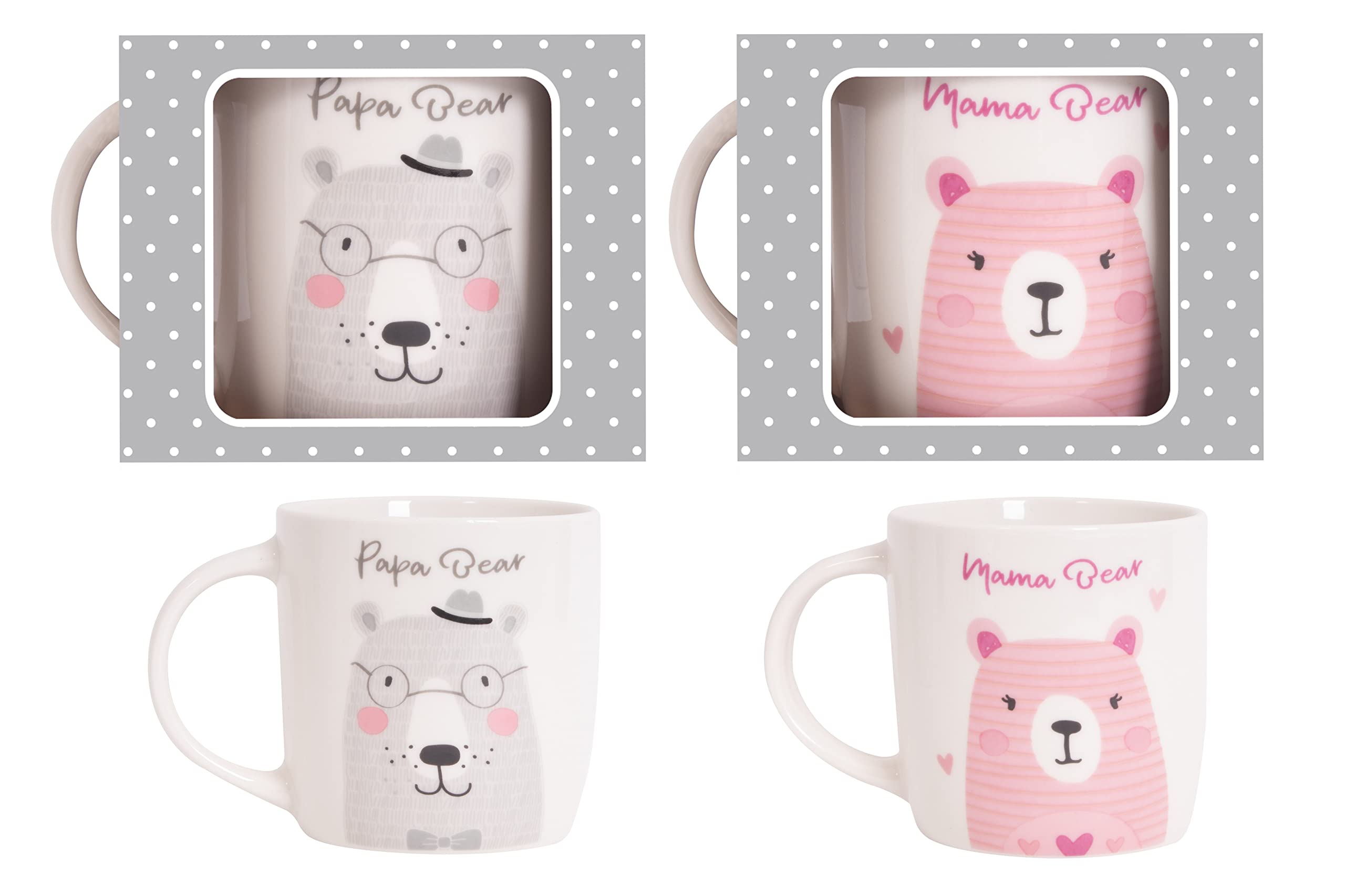 Ozmoint2 Piece Mama Bear Papa Bear Mug Set Adorable Matching Ceramic  Coffee Mugs for Parents Mom and Dad Baby Shower Keepsake Newborn